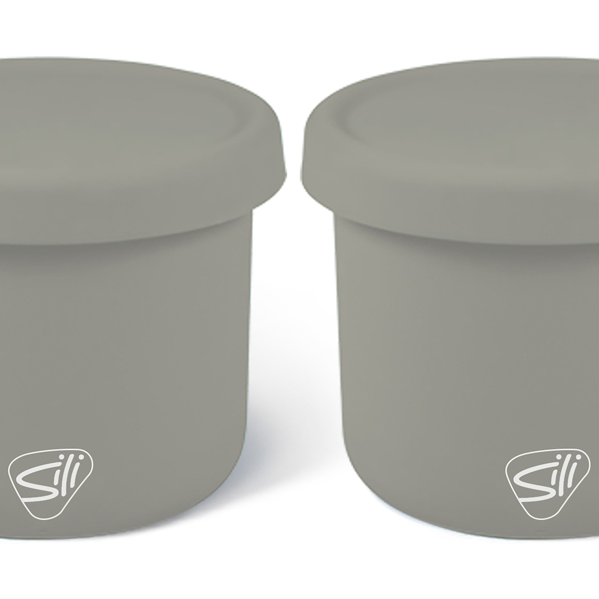 Silipint: Silicone 10oz Lidded Bowls: 2 Pack Moonstone - Unbreakable, Flexible, Microwave-Oven-Dishwasher, Non-Slip
