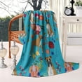 thumbnail image 2 of Dogs with Flowers Blanket,Comfortable Soft Flannel Throw Blanket,All Season,Warm Lightweight Blankets for Sofa Bed Couch Living Room Chair,60"x80"(150x200cm), 2 of 4