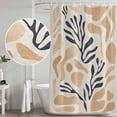 thumbnail image 5 of Xipuska Navy Blue Beige Abstract Shower Curtain - Water Repellent Fabric Shower Curtains Washable, Modern Vintage Geometric Decorative Polyester Cloth Bathroom Curtains Modern Bath Decor 36"x72", 5 of 6
