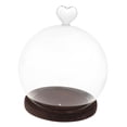 thumbnail image 3 of Cúpula de exhibición con base de madera, soporte de decoración DIY para el Día de San Valentín, manualidades transparentes marrón, 3 of 9