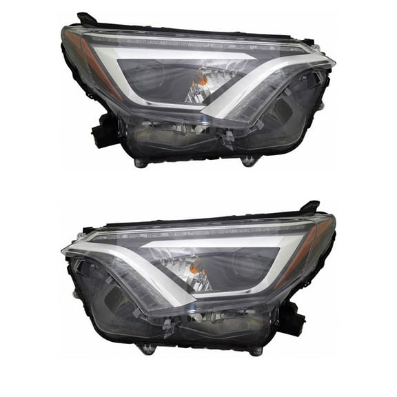 New Pair Of LED Headlights Compatible With Toyota Rav4 Hybrid Se Sport Utility 4 Door 2.5L 2017 2018 By Part Number 81145-42670 81185-42670