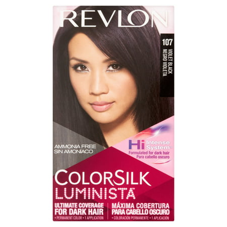 Revlon colorsilk luminista 107 violet black hair color, 1