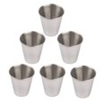 thumbnail image 1 of Paquete de 6 vasos de chupito de acero inoxidable de metal para espresso, vaso para beber, vaso para cóctel, cerveza, whisky, barra de agua, restaurante en casa, tequila WD.WDQZL Hogar, 1 of 5