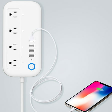 

Christmas Clearance! SuoKom Smart Plug Power Strip Works With Alexa & Google Home APP Remote Control Timer Function 4 Smart Outlets And 4 USB Ports 2.4G Wi-Fi On-ly on Clearance