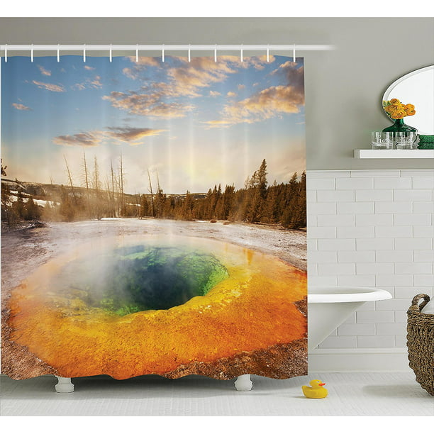 Yellowstone Decor Shower Curtain Set By, Winter Scene Shower Curtain