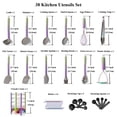 thumbnail image 2 of 38 Piece Silicone and Stainless Steel Kitchen Cooking Utensil Set with Crock, 2 of 9
