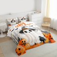 thumbnail image 3 of Manfei Kawaii Ghost Child Queen Comforter Set, Funny Orange Pumpkin Bedding Comforter Set, Happy Halloween Theme Reversible Bedding Set, Microfiber Bedroom Decor, 3 Pieces, 3 of 8