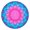 Pink Blue Tie, variant on Orange Purple Blue Tie Dye Mandala Pattern Round Fitted Tablecloth with Elastic Edge,Dining Table Cover Waterproof,Outdoor Round Tablecloth for Camping,Dining,Indoor and Outdoor