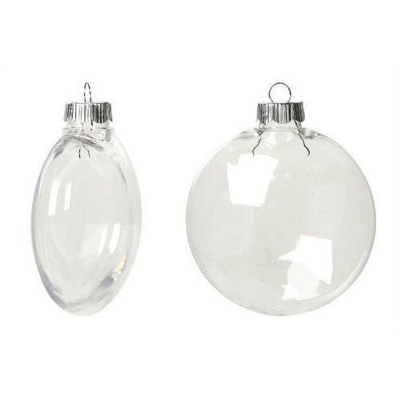 Creative Hobbies® Clear Plastic Fillable Christmas Ornament Discs 100mm (3.94") Diameter - Pack of 12