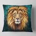 thumbnail image 2 of Designart Lion Head in Blue - Animal Throw Pillow - 18x18, 2 of 5