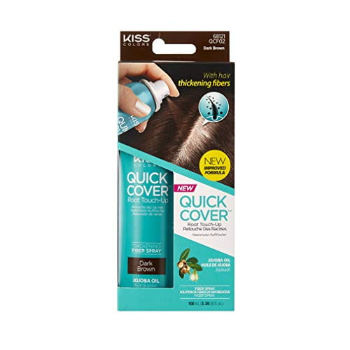 Kiss Quick Cover Root Touch Up Thickening Fiber Spray 3.38oz (Dark