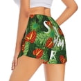 thumbnail image 3 of Goofa Palm Leaves And Tropical Flowers Printed Women 2 in 1 Running Shorts,Quick Dry Athletic Workout Shorts,High Waisted Athletic Shorts with Liner Pockets-X-Large, 3 of 9