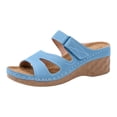 thumbnail image 6 of Modisza Orthopedic Slides Sandals for Women Open Toe Wedge Heeled Shoes Platform Arch Support Slip on Summer Slippers size 8.5 Blue, 6 of 7