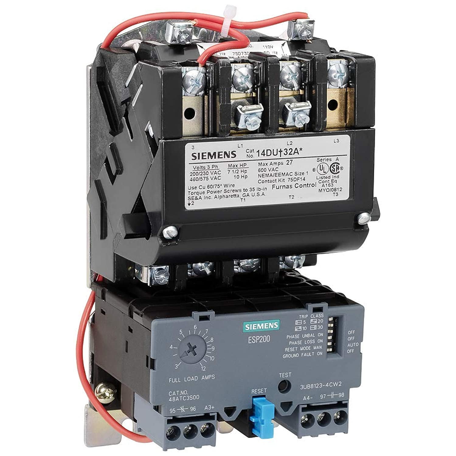 Siemens 14DUE32AA Heavy Duty Motor Starter, Solid State Overload, Auto