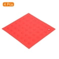 thumbnail image 3 of Unique Bargains 4pcs Silicone Trivet Pot Holder for Kitchen Heat Resistance Table Pad Trivet Placemats-Red, 3 of 5