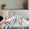 thumbnail image 3 of Movie Theater Soft Flannel Fleece Throw Blanket, Sketchy Movie Set in Black and White Entertainment Industry Media TV, Cozy Plush for Indoor and Outdoor Use, 50" x 60", Black White, by Ambesonne, 3 of 5