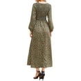 thumbnail image 3 of INSPIRE CHIC Floral Smocked Long Dress for Women's Long Puff Sleeve A-Line Summer Boho Maxi Dresses M Brown, 3 of 6