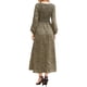 thumbnail image 3 of Vestido largo smock floral Inspire Chic para mujer, con mangas largas abullonadas, estilo A-line, vestido maxi bohemio de verano XL marrón, 3 of 6