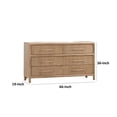 thumbnail image 5 of Dory 66 Inch Dresser, 6 Drawers, Bar Handles, Wire Brushed Brown Wood, 5 of 5
