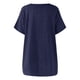 thumbnail image 4 of Camiseta a cuadros Mujer Verano Botón Blusa de manga corta Top suelto, Azul, S Noticed AP001353-07, 4 of 7