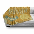 thumbnail image 3 of Lemons Soft Flannel Fleece Throw Blanket, Refreshing Ice Cold Lemonade Freshly Squeezed Advertisement on Grungy Border, Cozy Plush for Indoor and Outdoor Use, 50" x 60", Orange Bluegrey, by Ambesonne, 3 of 6