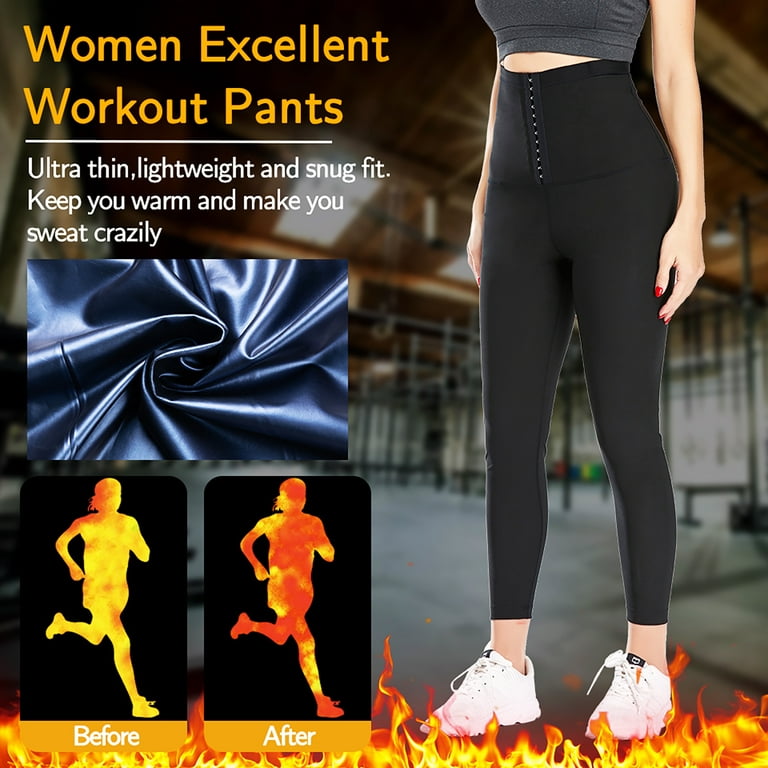Cheap Men Sauna Suits Pants Sweat Leggings High Waist Slimming Compression  Pants Thermo Body Shaper Weight Loss Workout Exercise Pants