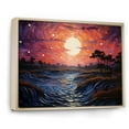 thumbnail image 2 of Designart "Sunset Horizon Painting I" Landscapes Floater Framed Canvas Wall Art, 2 of 7