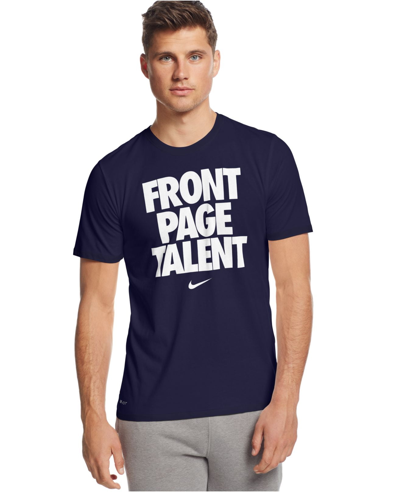 Auroch pols Syndicaat Nike Men's Front Page Talent T-Shirt Navy/White - Walmart.com