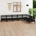 thumbnail image 1 of vidaXL 7 Piece Garden Lounge Set Solid Wood Pine Black, 1 of 3