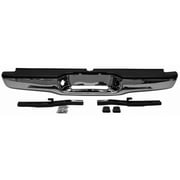 REAR STEP BUMPER ASSEMBLY; CHROME; INCLUDES FACE BAR/TOP PADS/BOTH BRACKETS AND LICENSE LAMPS; MADE OF STEEL