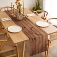thumbnail image 3 of Brown Wooden Grain Table Runner - 72 Inch Long, Kitchen Dining Table Runner Dresser Scarves, Farmhouse Country Vintage Texture Farmhouse Decor for Coffee Tables Wedding Party Banquet, 3 of 8