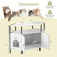 thumbnail image 3 of Pefilos 41" Large Hidden Cat Litter Box Furniture with Shelf, Wood Sturdy Cat Washroom Enclosure Cat House Storage with 2 Entrances, White, 3 of 8