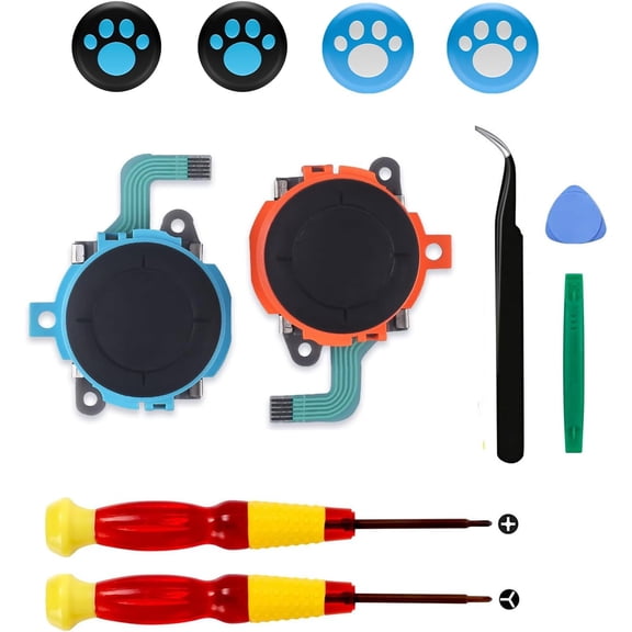 Replacement Joysticks Compatible with Nintendo Switch 2 Joycon Controller (2025), Drift Fix Repair Kit Screwdriver Pry Tools Accessories Analog Thumb Stick (Right Left)