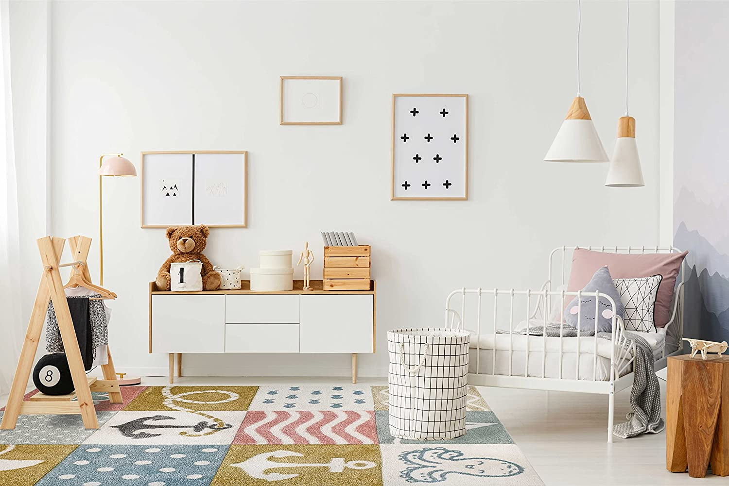 KC Cubs Boy & Girl Modern Decor Multicolor Area Rug and Carpet Collection for Kids, Toddlers and Baby Nursery, Nautical Ocean
