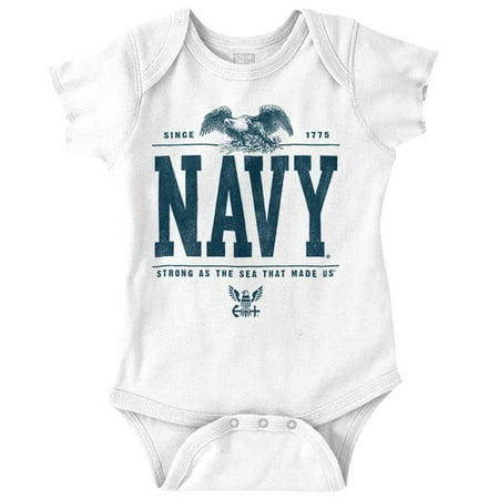 

USA Navy Strong As Sea That Made Us Romper Boys or Girls Infant Baby Brisco Brands 18M