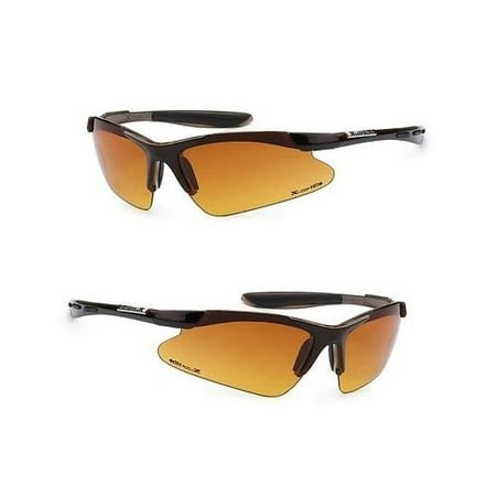 HD Driving Wrap Sunglasses Golf Vision Blue Blocker Lens High Definition BROWN