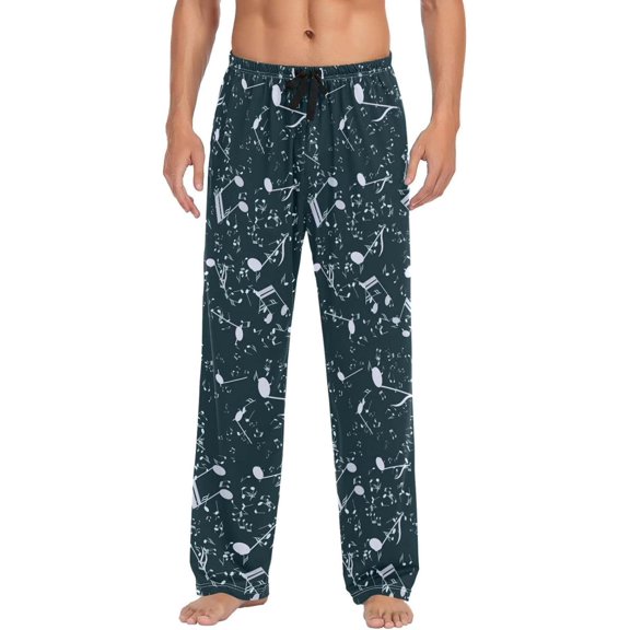GZHJMY Musical Notes Pajama Pants for Men, Lounge Pants Lightweight Men Pajama Bottoms with Drawstring Pockets, Christmas New Year Birthday Gifts, XX-Large