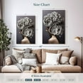 thumbnail image 4 of Elephant Stock Lady Peony Iii Wall Art - Vertical Canvas Wall Art - Hallway Wall Decor - Floral And Botanical Canvas - Gray And Beige Decor - 20" x 30", 4 of 8
