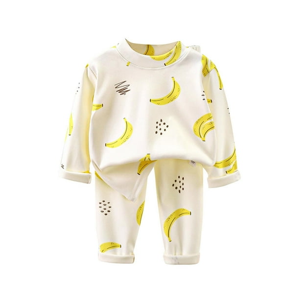 Odeerbi 3M-5Y Niños Niñas Algodón Pijamas Manga Larga Tops Pantalones Conjunto Suave Impresión Sleepwear Dos Piezas Pijama Conjuntos