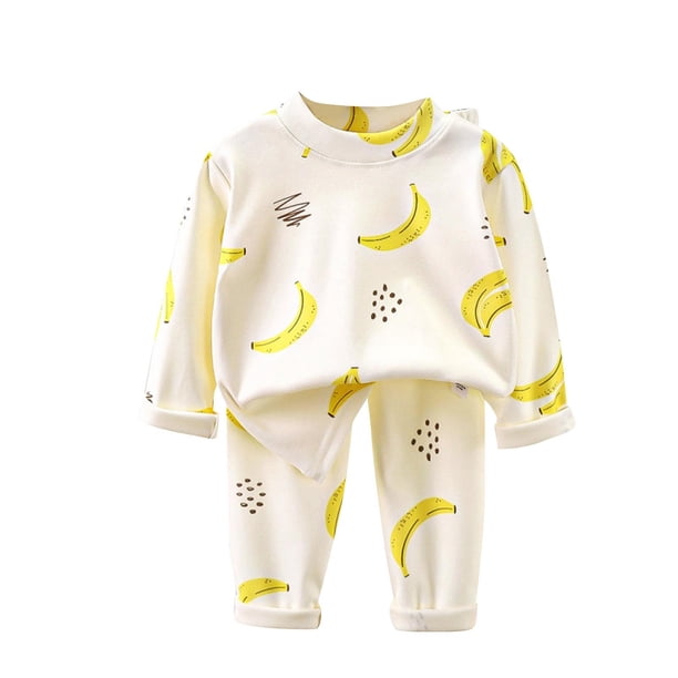 Odeerbi 3M-5Y Niños Niñas Algodón Pijamas Manga Larga Tops Pantalones Conjunto Suave Impresión Sleepwear Dos Piezas Pijama Conjuntos