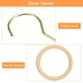 thumbnail image 4 of Unique Bargains 4.7 Inch Scarf Ring Hanger Wooden Circle Scarf Holder, 15cm Length Hook Gold, 4 of 5
