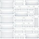 thumbnail image 1 of Juego de 25 organizadores de cajones, separadores de cajones de escritorio, 4 tamaños, charolas de maquillaje para tocador de baño, contenedores de almacenamiento de plástico, 1 of 5