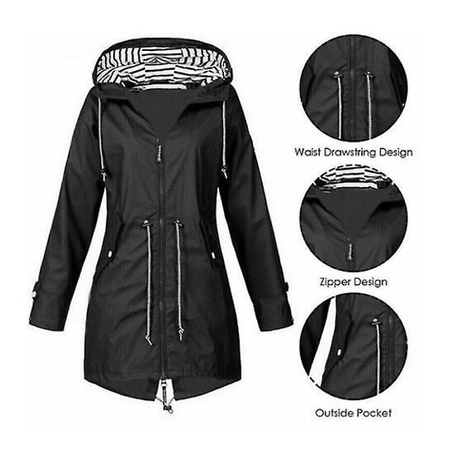 Femmes Imperméable Vent Veste d'Extérieur Manteau de Forêt