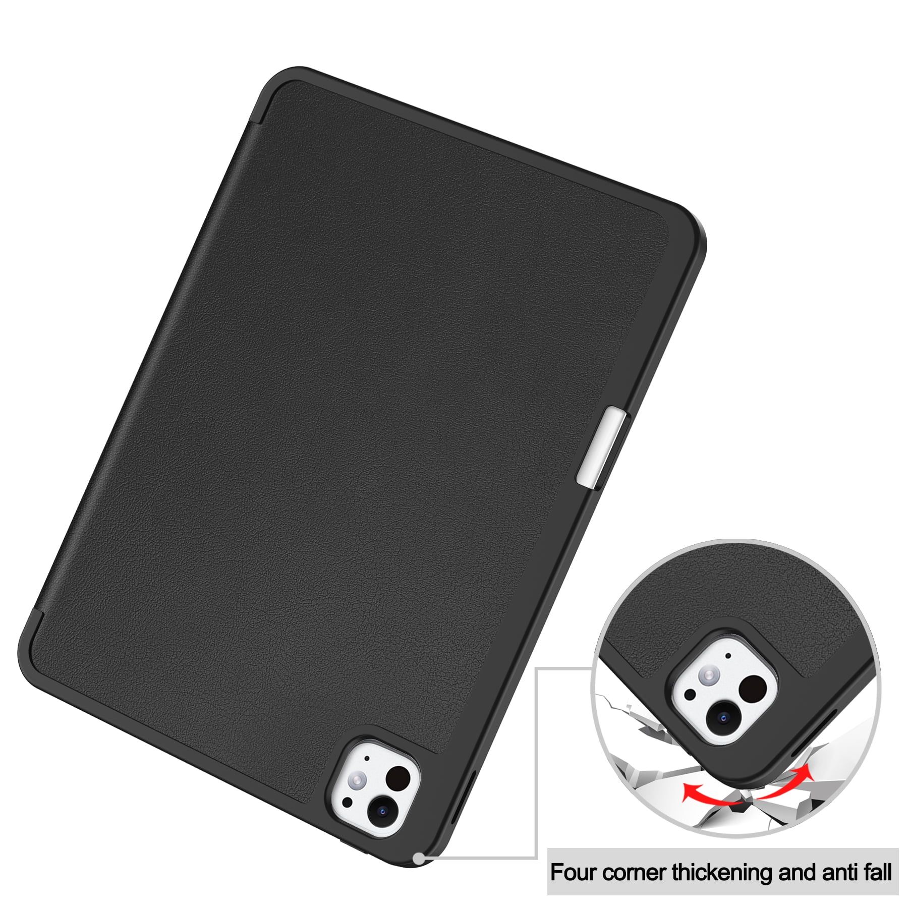 Allytechgroup iPad Pro 11 M4 2024 Case, Slim Flip Smart Cover Auto Sleep Wake with Pencil Holder Multi Angle Veiwing Stand Shockproof Case for Apple iPad Pro 11 inch 2024,Black