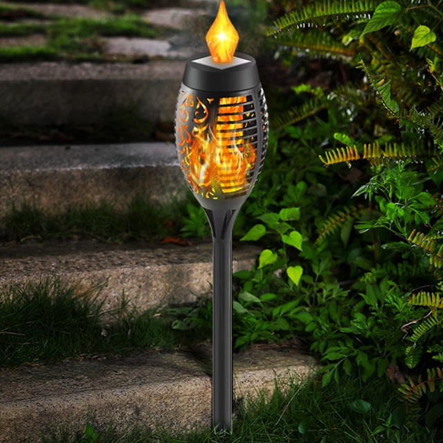 Luz solar para jardín Luz exterior Encendido/apagado automático IP65 Llama parpadeante impermeable
