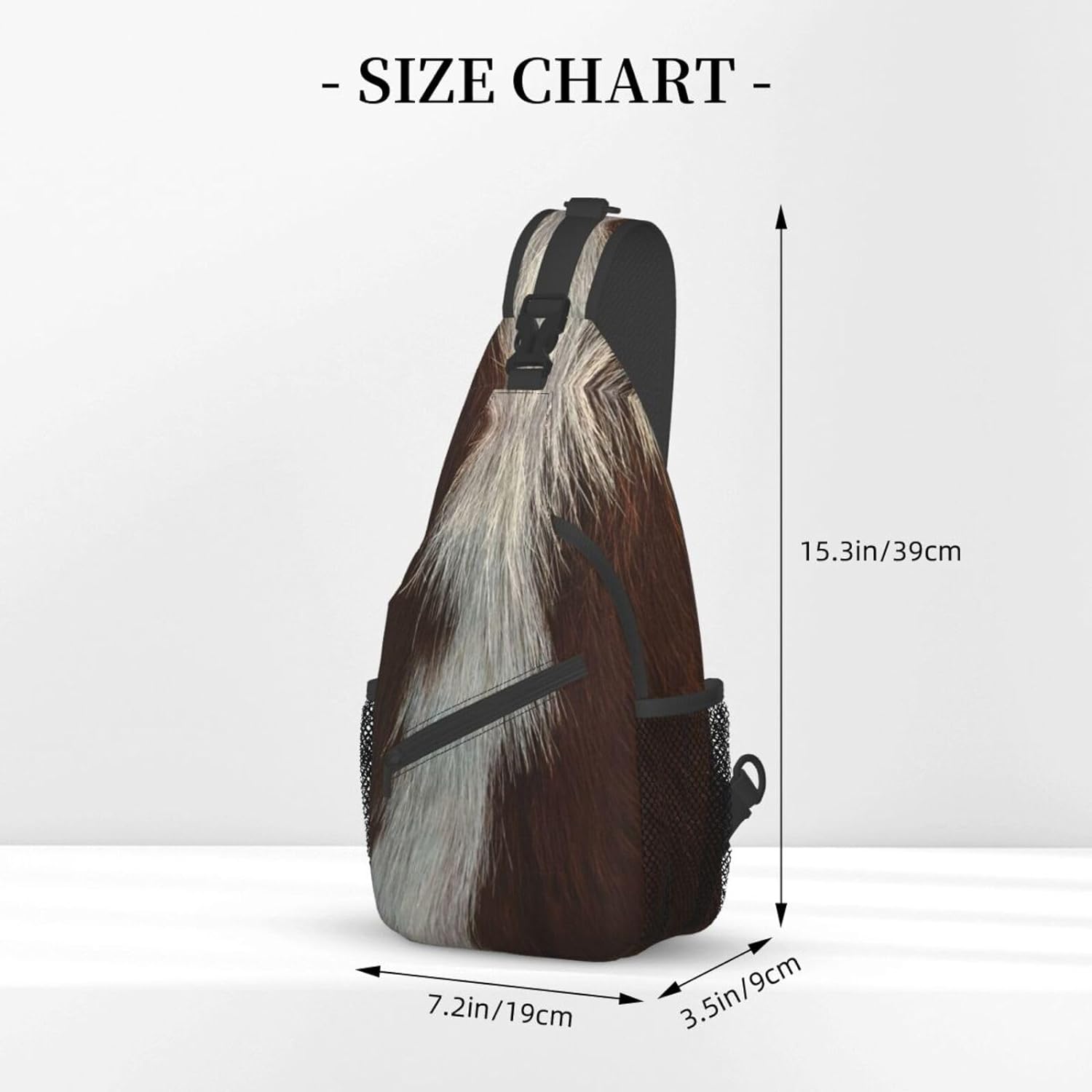 Cowhide Brown Pattern Sling Bag Crossbody Hiking Travel Chest Bags Backpack Shoulder Daypack for Women Men