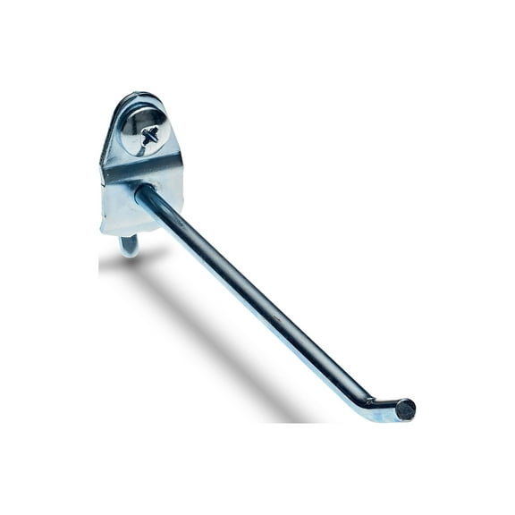Triton Products 4-inch Single Rod Steel Pegboard Hook, 30-Degree Bend, 10pk