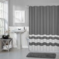 thumbnail image 1 of Hometrends Textured Waffle Stripe Fabric Shower Curtain, 1 of 5