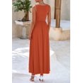 thumbnail image 2 of Vestido largo PRETTYGARDEN 2025 sin mangas con volantes, color rojo sirena, 2 of 8