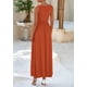 thumbnail image 2 of Vestido largo PRETTYGARDEN 2025 sin mangas con volantes, color rojo sirena, 2 of 8